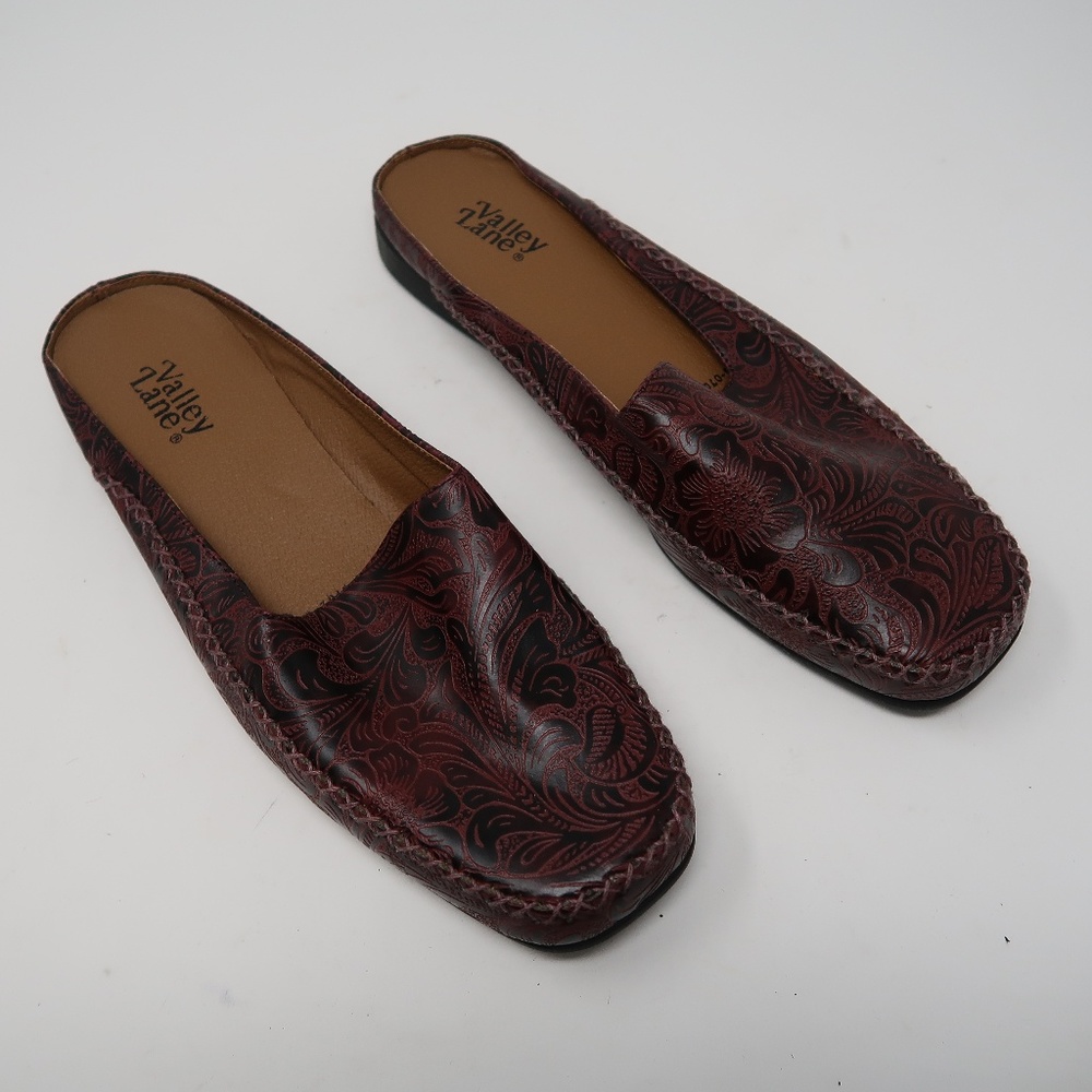 Womens Valley Lane Red Floral Slip On Sandals 8.5